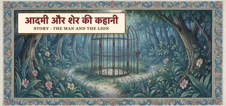 आदमी और शेर की कहानी